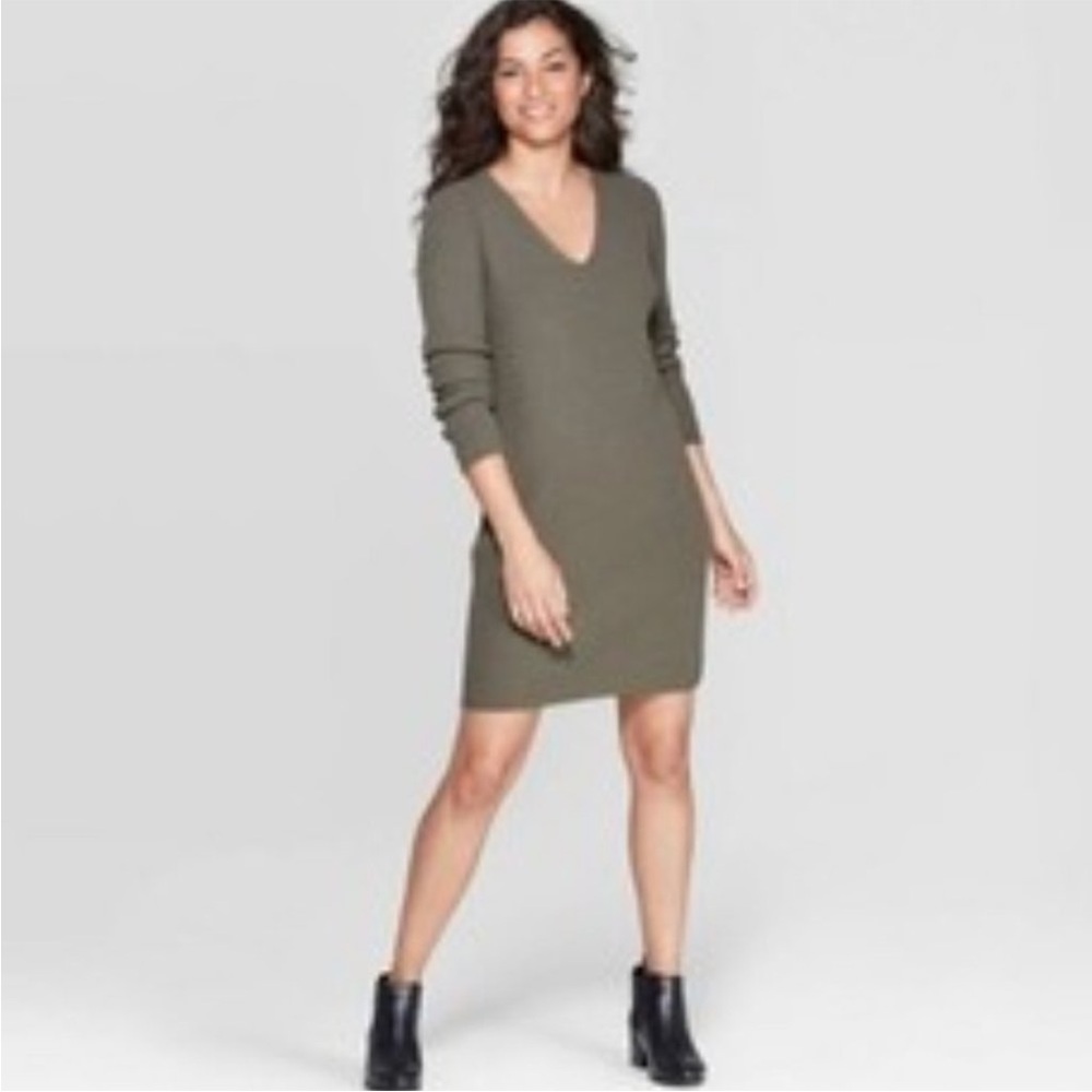 a new day Olive Long Sleeve Dress
